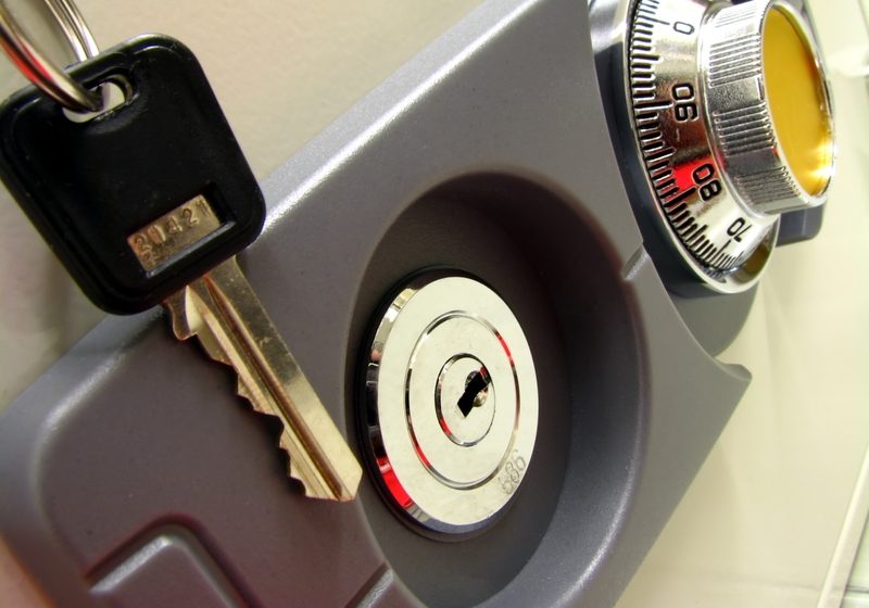 key sitting next to a lock