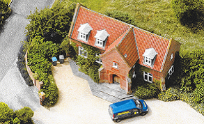 Aerial view of a house